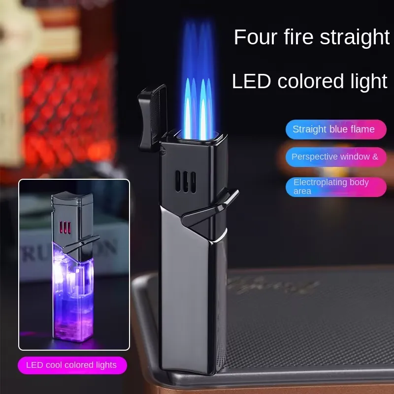Electronics Gadgets For Gift - ولاعة سيجار معدنية مقاومة للرياح بلهب
