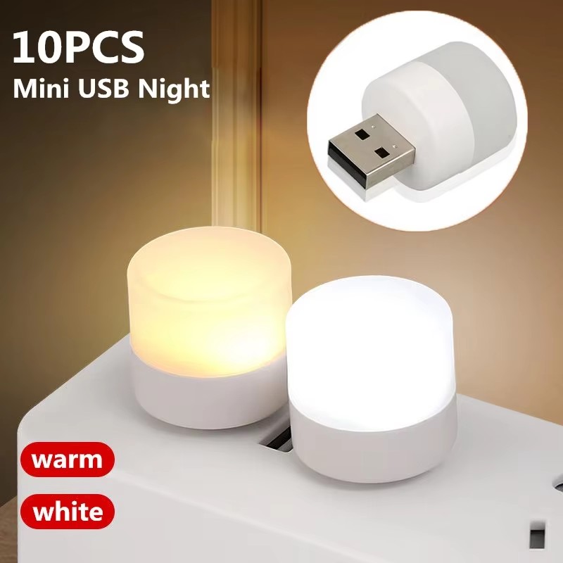 Usb Hub - 1/10 قطعة، مصباح ليلي صغير يعمل