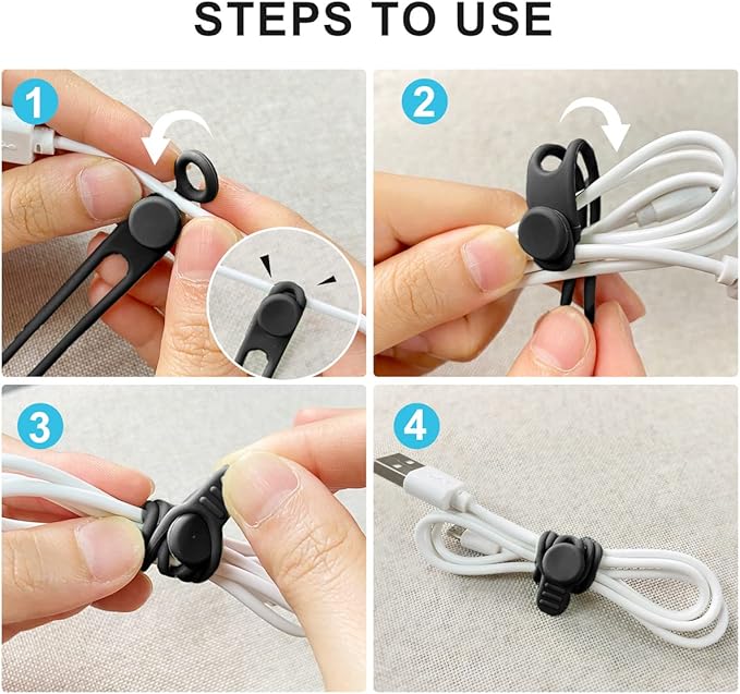 10 قطع من أربطة الكابلات السيل - مراجعة Cable Organizer وسعره
