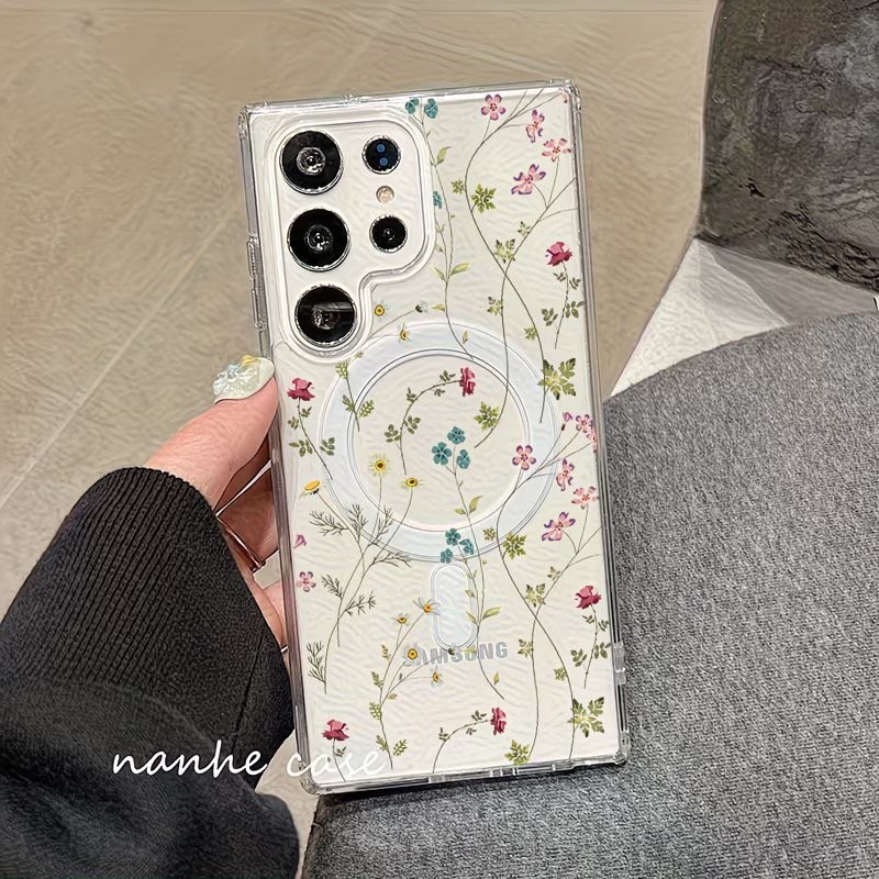 جراب هاتف مغناطيسي بنمط زهور ل - مراجعة Wireless Charger وسعره
