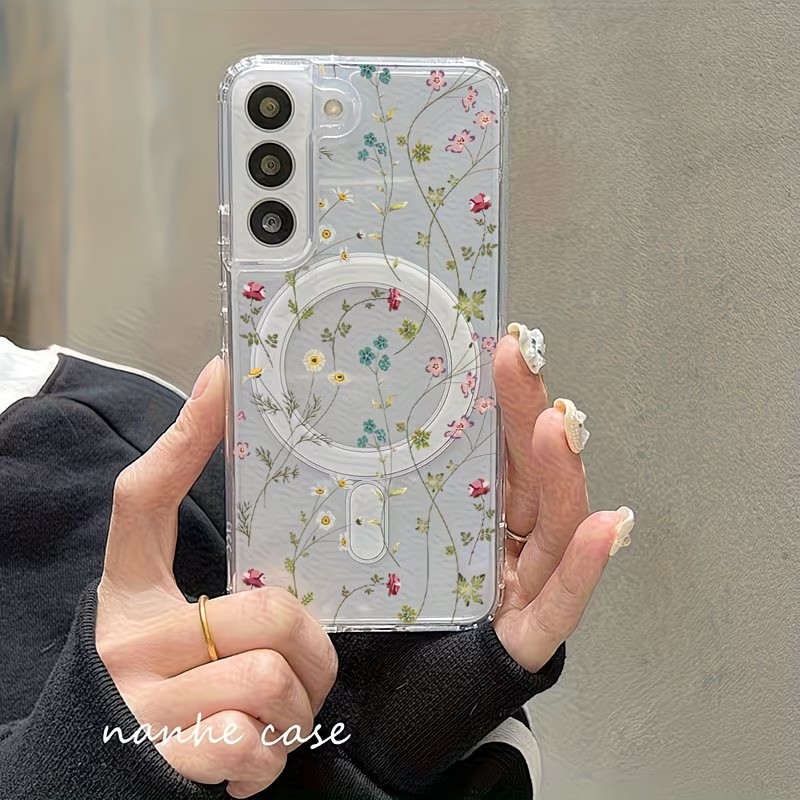 جراب هاتف مغناطيسي بنمط زهور ل - مراجعة Wireless Charger وسعره